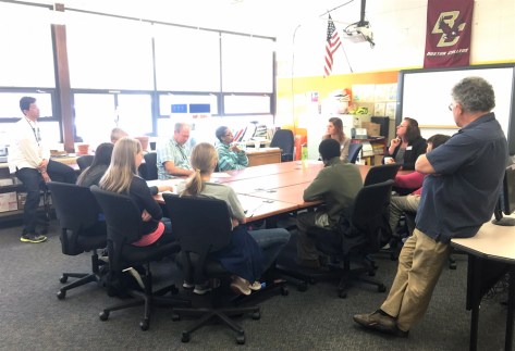 Participants receive information on school to college transition programs at Northern Arizona University during the inaugural College & Career Resource Fair.